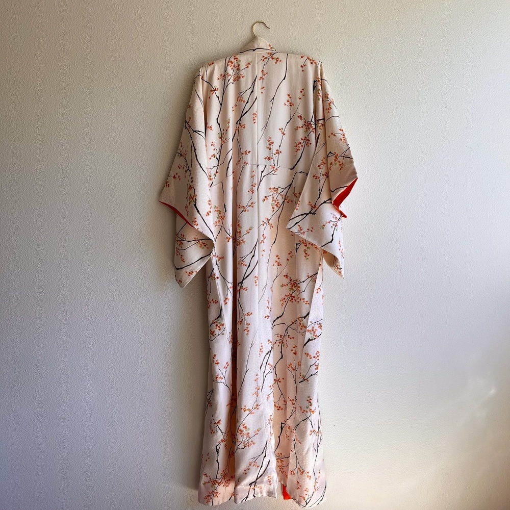 Japanese Maple Kimono Robe - Cream and Orange - Picture 10 of 13